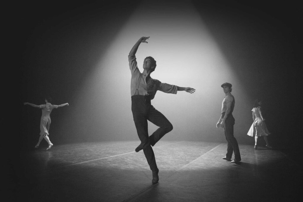 Emma Hawes, Isaac Hernandez, Francesco Gabriele Frola and Alison McWhinney in Senseless Kindness © English National Ballet