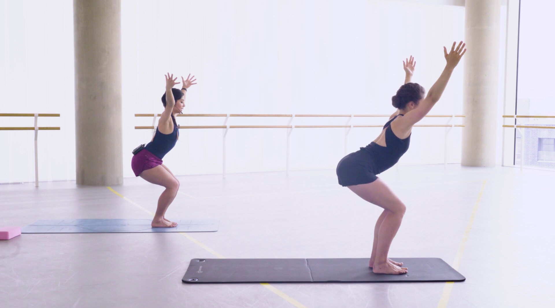 Yoga class with Crystal Costa, demonstrated by Emilia Cadorin: chair pose