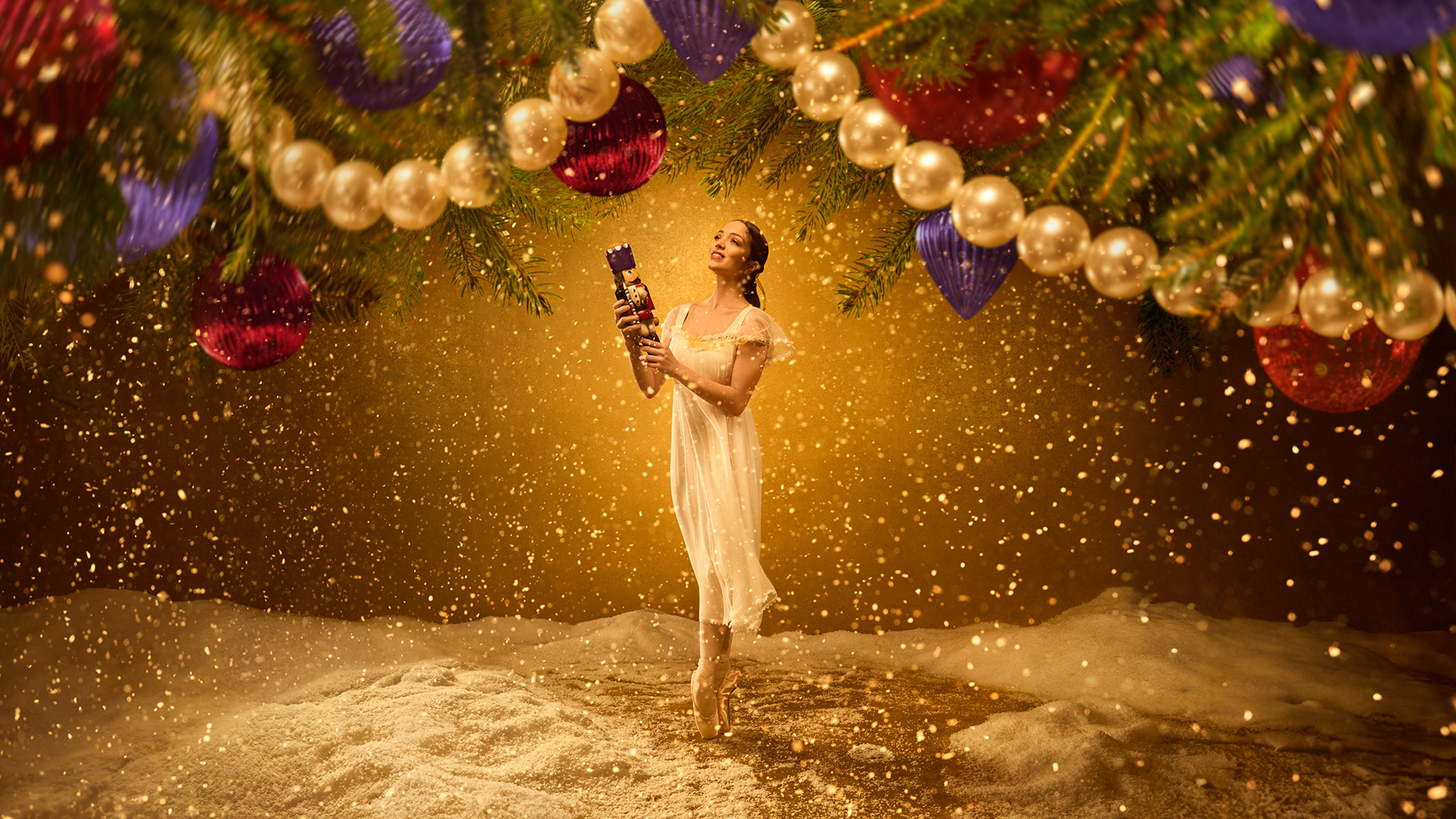 A festive ballet scene from Nutcracker